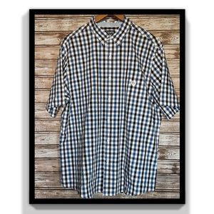 ⭐Chaps Blue Black White Mens Button Down Size XXL⭐